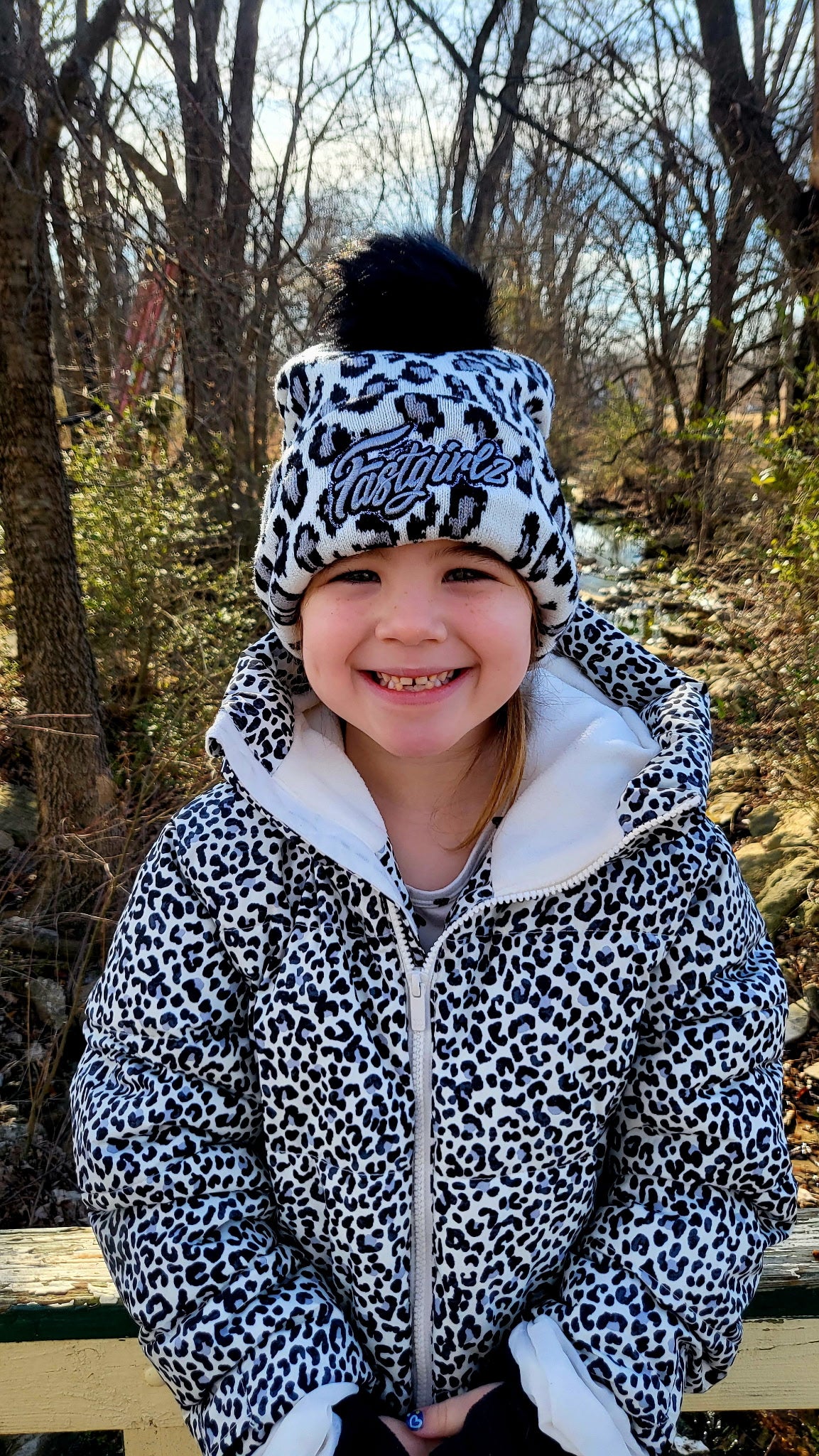 Leopard Pom Beanie