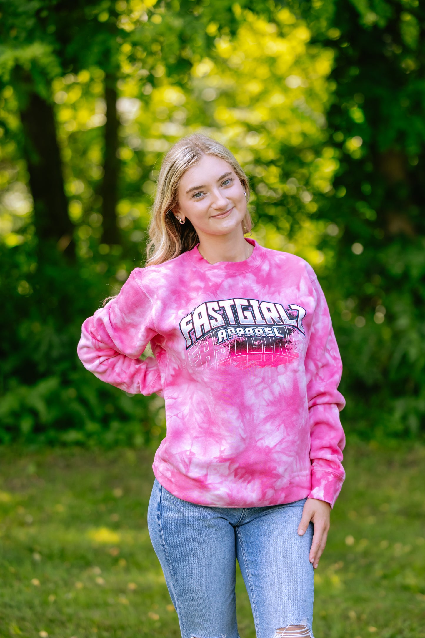 FastGirlz Helmet TieDye Sweatshirt