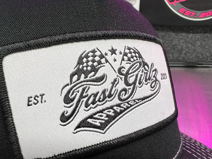 FastGirlz White & Black Patch Cap