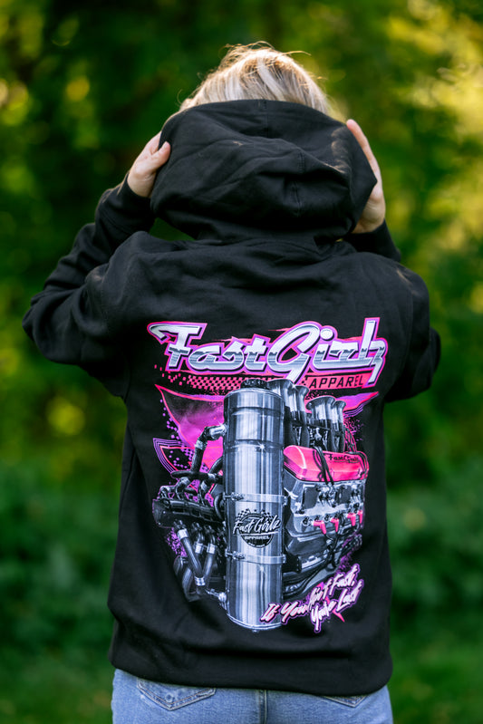 FastGirlz Sprint Car Engine Hoodie
